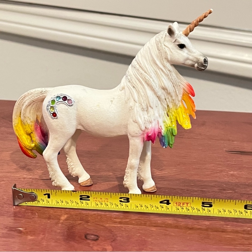 Schleich Bayala Rainbow Unicorn Mare Glitter Toy Figurine with Rhinestones 70524